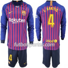 Camisetas FC Barcelona I. Rakitic 4 Niño Primera Equipacion 2018/2019 Manga Larga